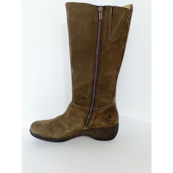 TIMBERLAND Paxton Tall Boots Suede Leather Side Zip Wedge Outdoor Comfort Size 6 - Picture 10 of 16